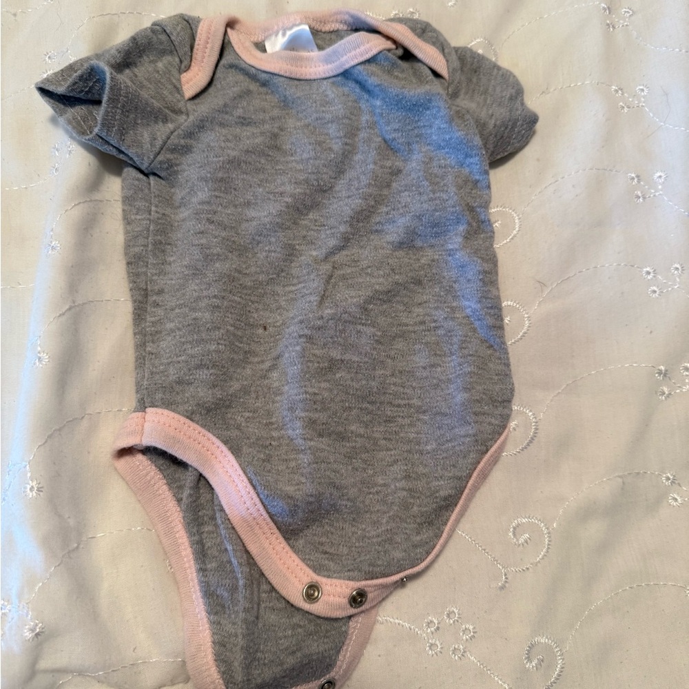 Adorable Gray and Pink Kids Bodysuit